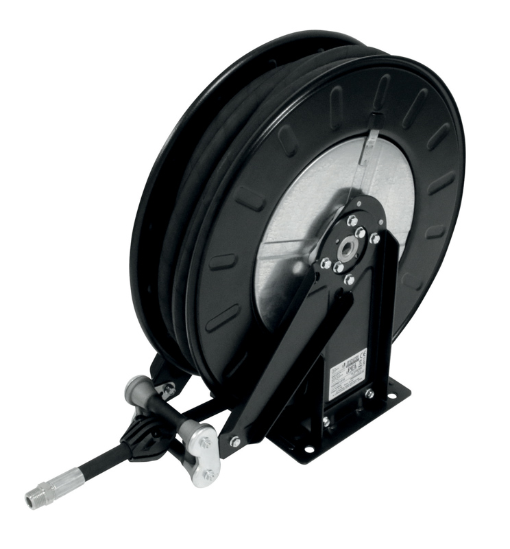 Enrouleur automatique huiles carrossé ouvert - 15 m de flexible caoutchouc DN 15 CEMO - 10559