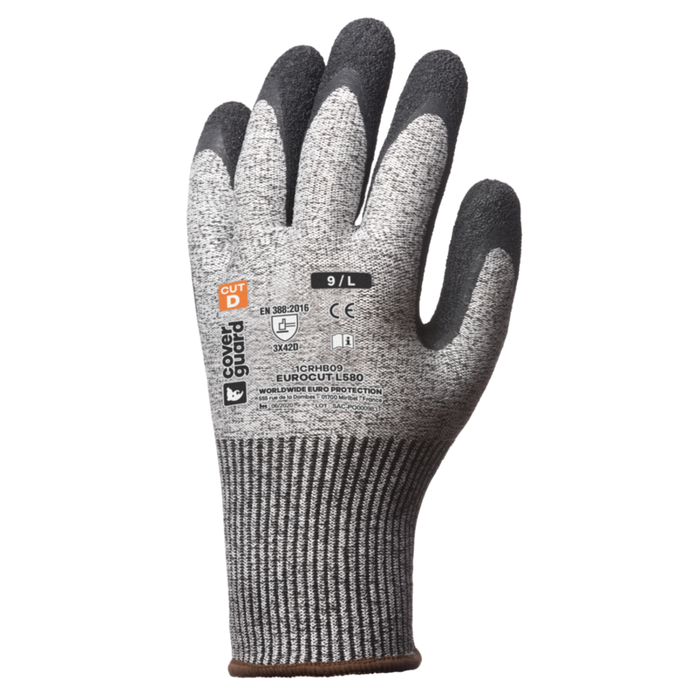 Gant EUROCUT L580 Jauge 13 noir - COVERGUARD - 1CRHB