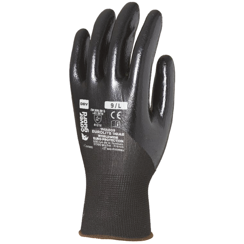 Gant EUROLITE 1NIAB Jauge 15 noir - COVERGUARD - 1NIAB