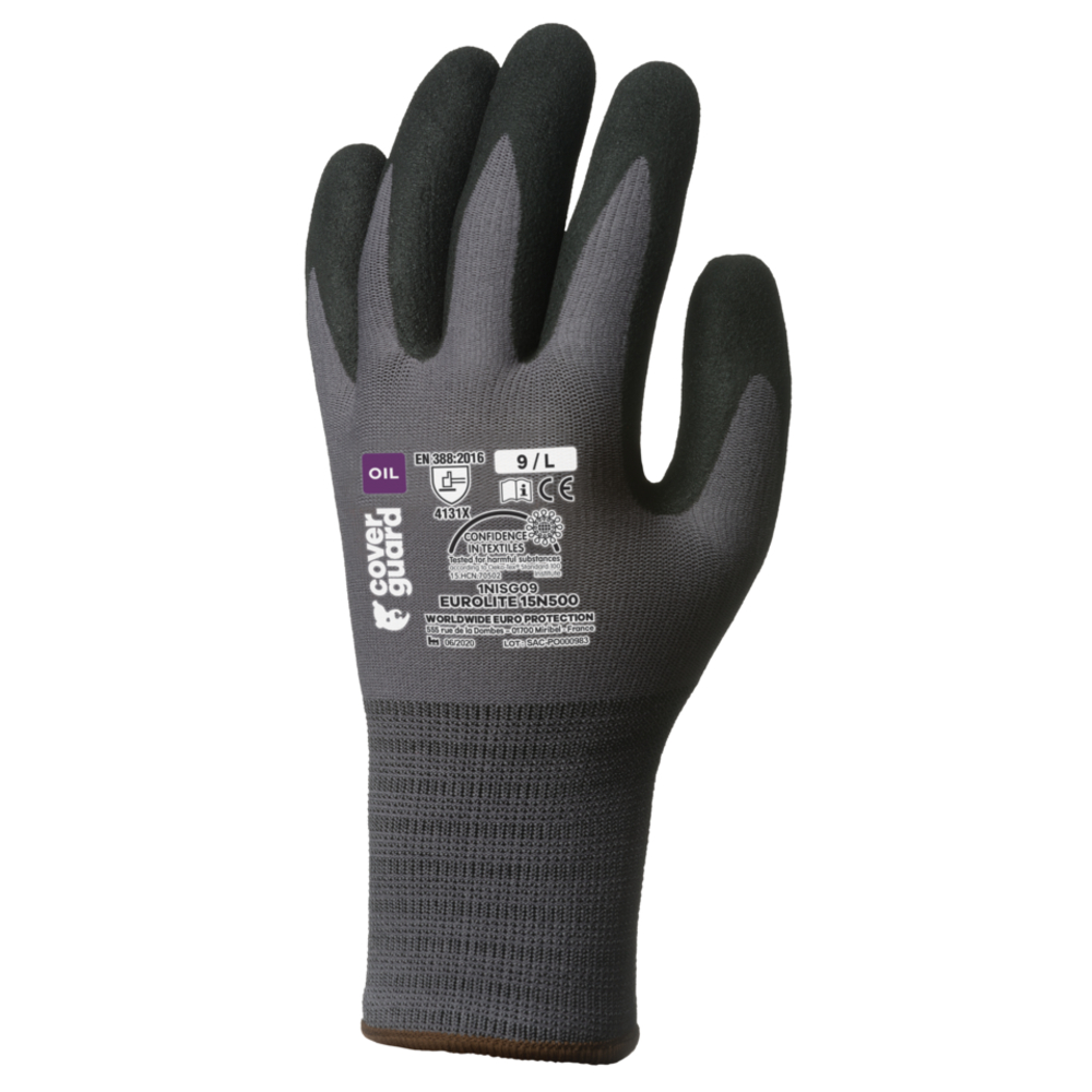 Gant EUROLITE 15N500 Jauge 15 noir - COVERGUARD - 1NISG