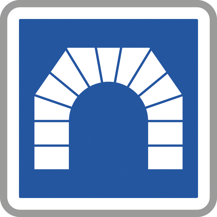Panneau carré entrée tunnel interdiction et obligation 900 Ecolign C111 cl2 - NADIA SIGNALISATION - CAR900E2C111