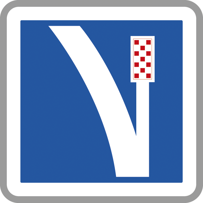 Panneau carré Voie de détresse à droite 900 Ecolign C26a cl2 - NADIA SIGNALISATION - CAR900E2C26a