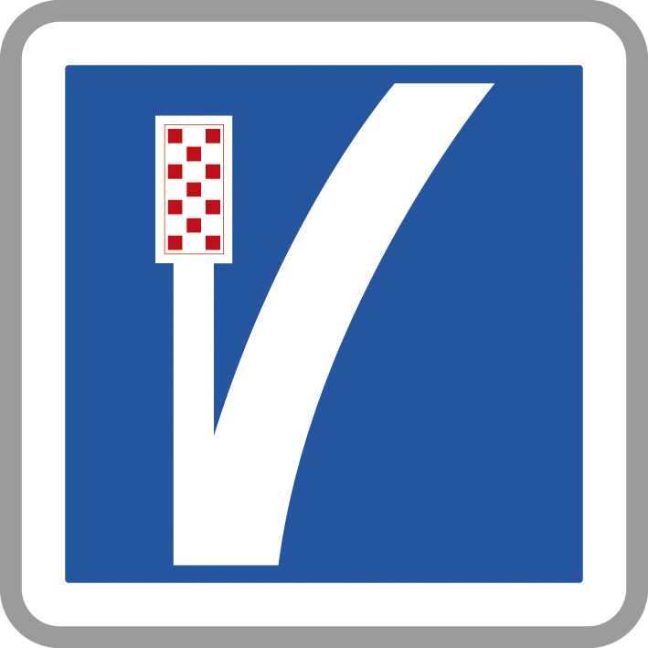 Panneau carré voie de détresse à gauche 900 Ecolign C26b cl2 - NADIA SIGNALISATION - CAR900E2C26b