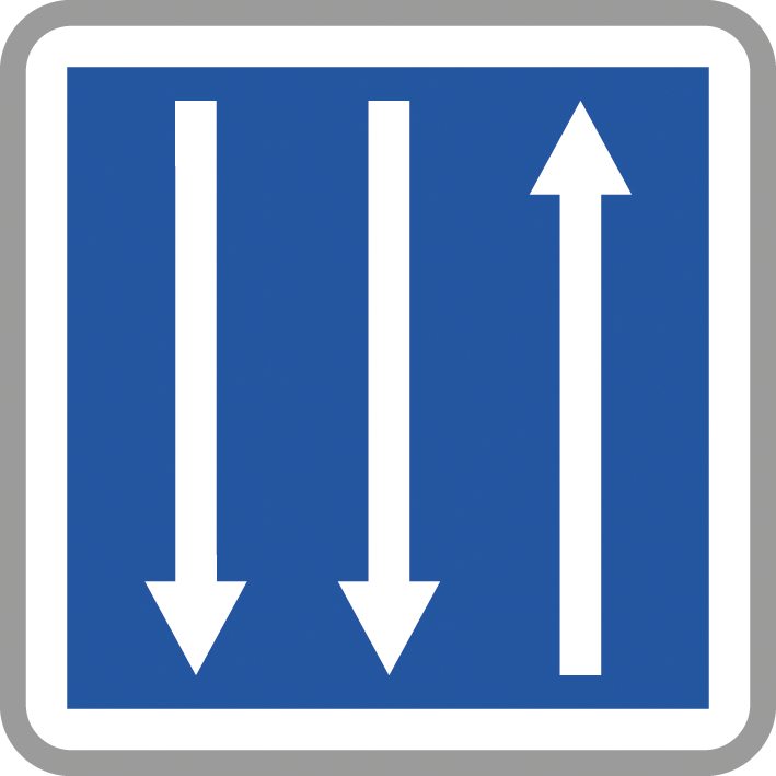 Panneau carré section route trois voies 900 Ecolign C29c cl1 - NADIA SIGNALISATION - CAR900E1C29c