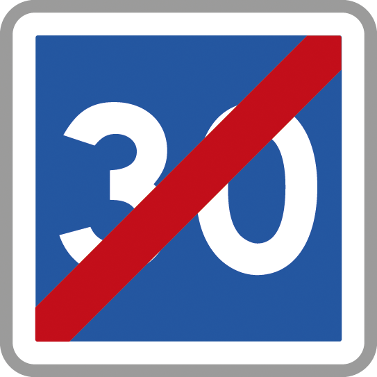 Panneau carré Fin de vitesse conseillée 500 Ecolign C4b cl1 - NADIA SIGNALISATION - CAR500E1C4b