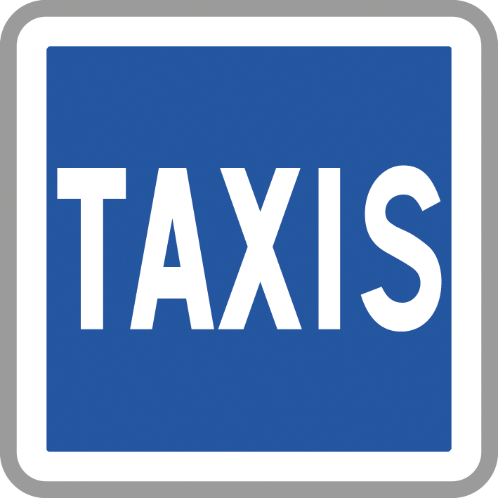 Panneau carré Station taxis arrêt réservé dimensions 350 Ecolign C5 cl2 - NADIA SIGNALISATION - CAR350E2C5