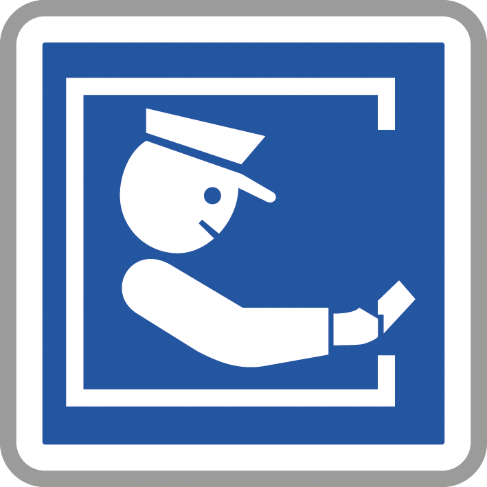 Panneau carré Paiement péagiste 350 Ecolign C64a cl2 - NADIA SIGNALISATION - CAR350E2C64a