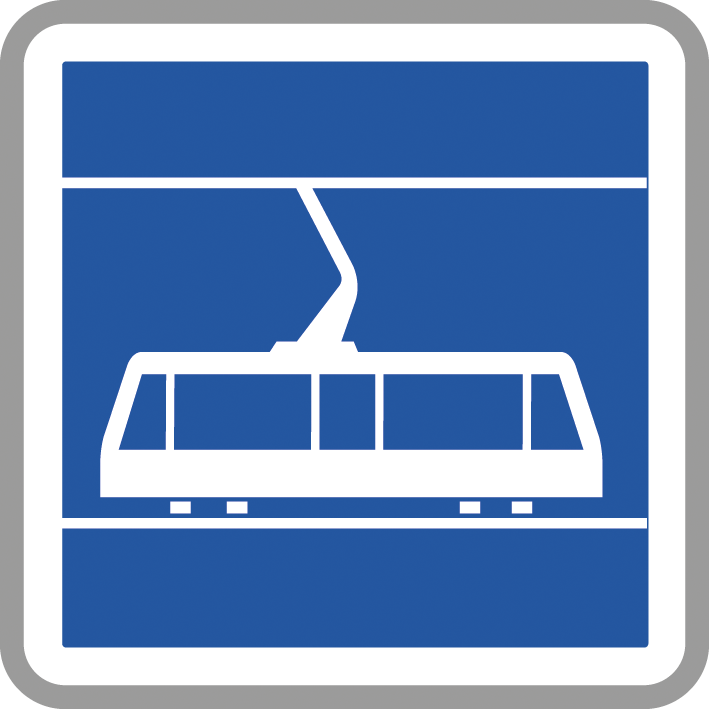Panneau carré indication arrêt tramway 500 Ecolign C7 cl2 - NADIA SIGNALISATION - CAR500E2C7