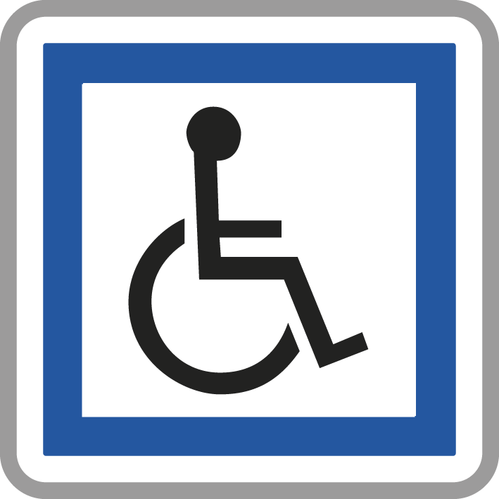 Panneau carré Installations Accessibles Handicapés Mobilité Réduite 500 ECOLIGN CE14 cl2 - NADIA SIGNALISATION - CAR500E2CE14