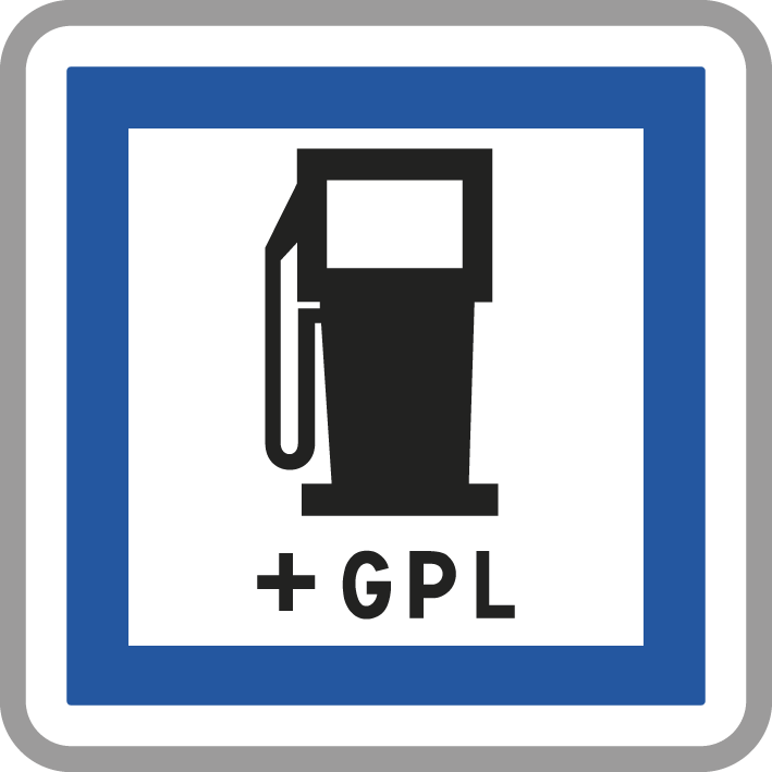 Panneau carré poste carburant ouvert 7j/7 24h/24 ravitaillement GPL 900 CE15c cl2 - NADIA SIGNALISATION - CAR900E2CE15c