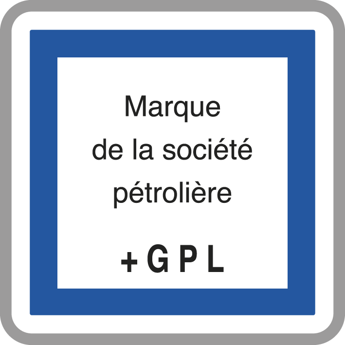 Panneau carré poste de carburant ouvert 7j/24h 350 CE15f cl2 - NADIA SIGNALISATION - CAR350E2CE15f