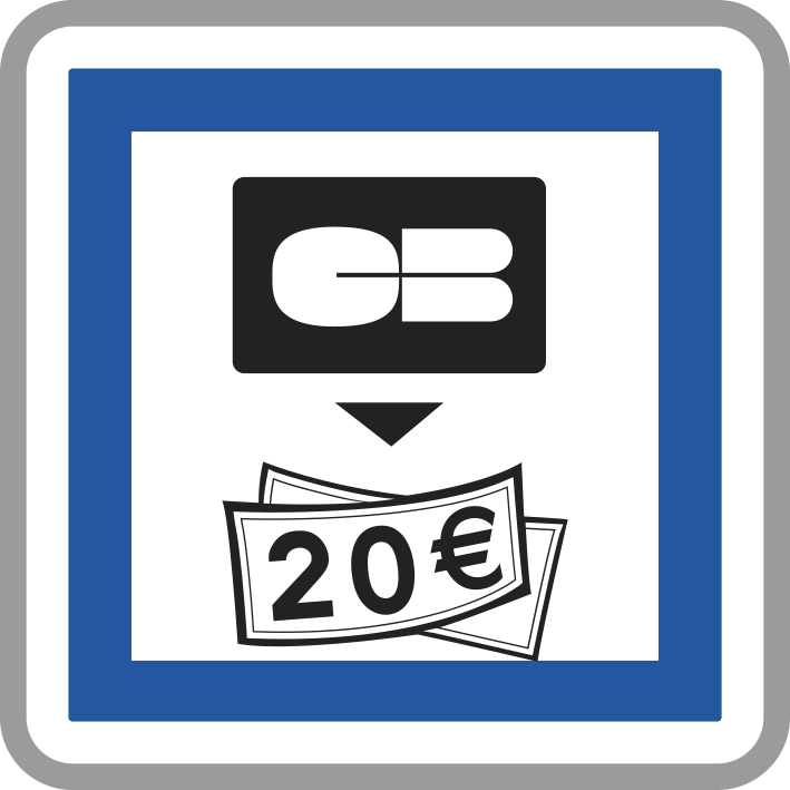 Panneau carré Distributeur de billets de banque 900 Ecolign CE25 cl2 - NADIA SIGNALISATION - CAR900E2CE25