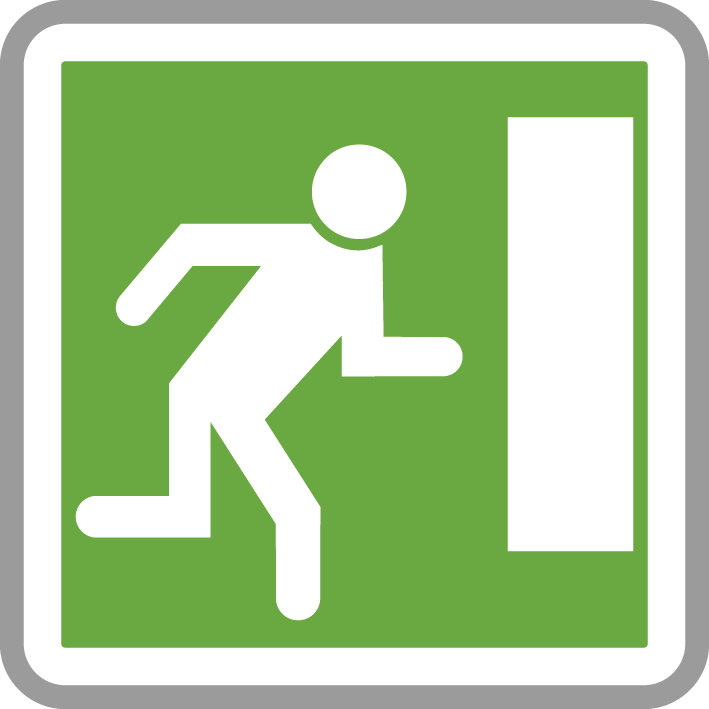 Panneau carré issue de secours droite 900 Ecolign CE30a cl1 - NADIA SIGNALISATION - CAR900E1CE30a