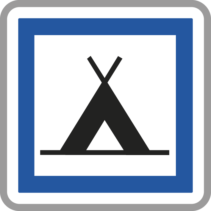 Panneau carré Terrain de Camping pour tentes 350 ECOLIGN CE4a cl2 - NADIA SIGNALISATION - CAR350E2CE4a