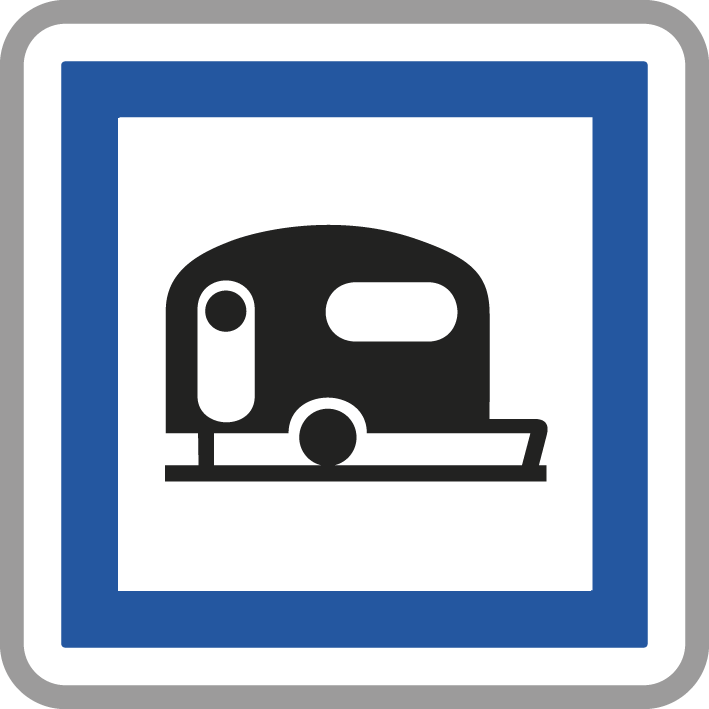 Panneau carré Terrain de camping caravanes/autocaravanes 500 CE4b cl1 - NADIA SIGNALISATION - CAR500E1CE4b