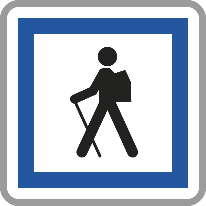 Panneau carré itinéraire pédestre départ 500 Ecolign CE6a cl2 - NADIA SIGNALISATION - CAR500E2CE6a