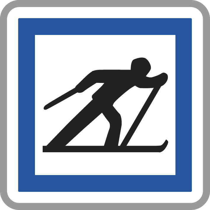 Panneau carré Départ Circuit Ski de Fond 900 ECOLIGN CE6b cl2 - NADIA SIGNALISATION - CAR900E2CE6b
