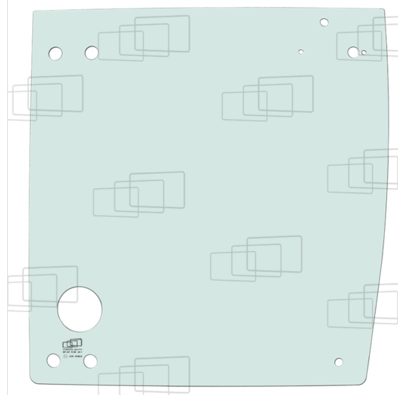 Vitre de porte partie basse AUSA adaptable 276008B