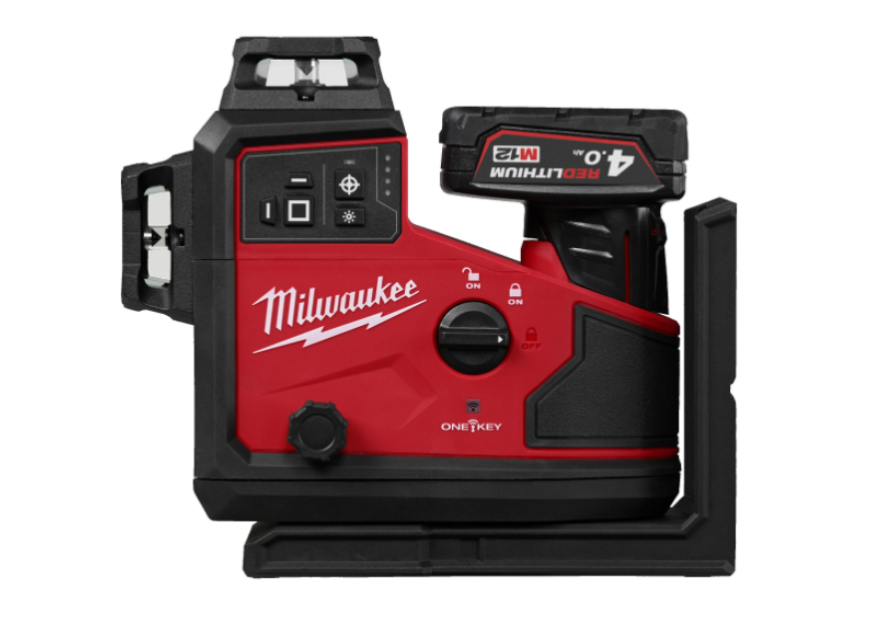 LASER MILWAUKEE VERT 3 LIGNES 360° ALIGNEMENT AUTO M12 A3PLO-401C 4933499002