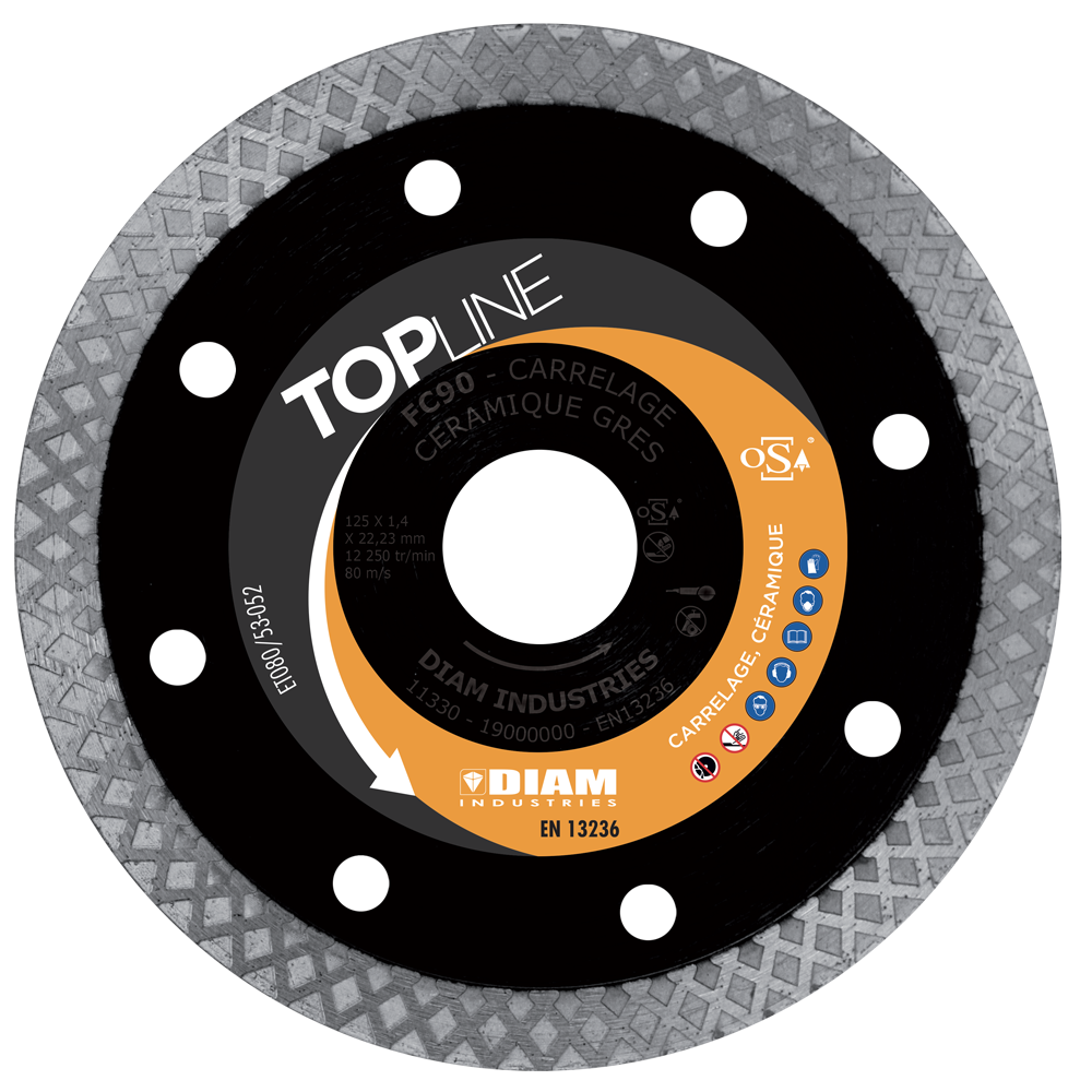 DISQUE DIAMANT Diam.125/22.23 CARRELAGE - CERAMIQUE - MARBRE DIAM INDUSTRIE - FC90125/22