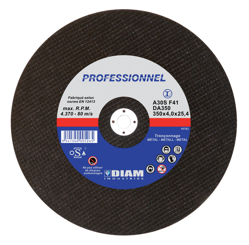 DISQUE ABRASIF ACIER Ø350 X 4 X 20 DIAM INDUSTRIE - DA350/20