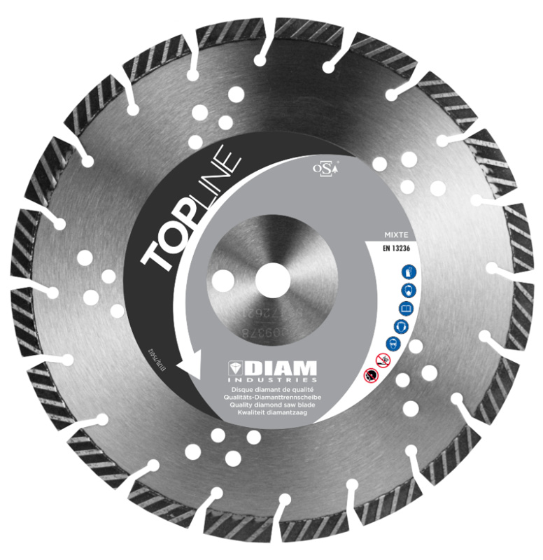 DISQUE DIAMANT MIXTE MX90 Ø350 MM ALÉSAGE 20MM ACIER/BÉTON/ASPHALTE DIAM INDUSTRIE 470710