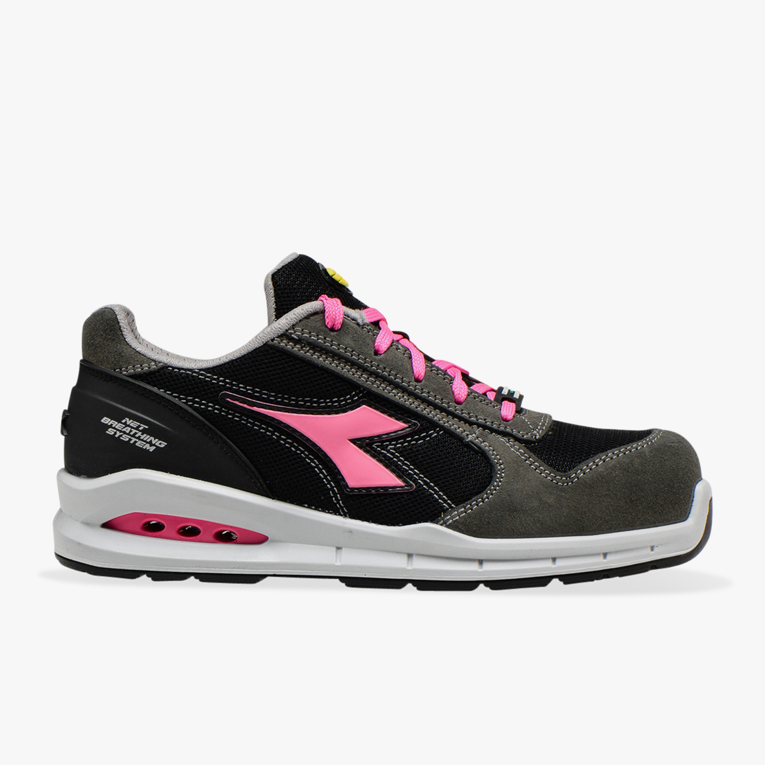 Chaussures de sécurité basses noir-fuchsia DIADORA UTILITY RUN NET AIRBOX LOW S1PS FO SR - 181146C8709