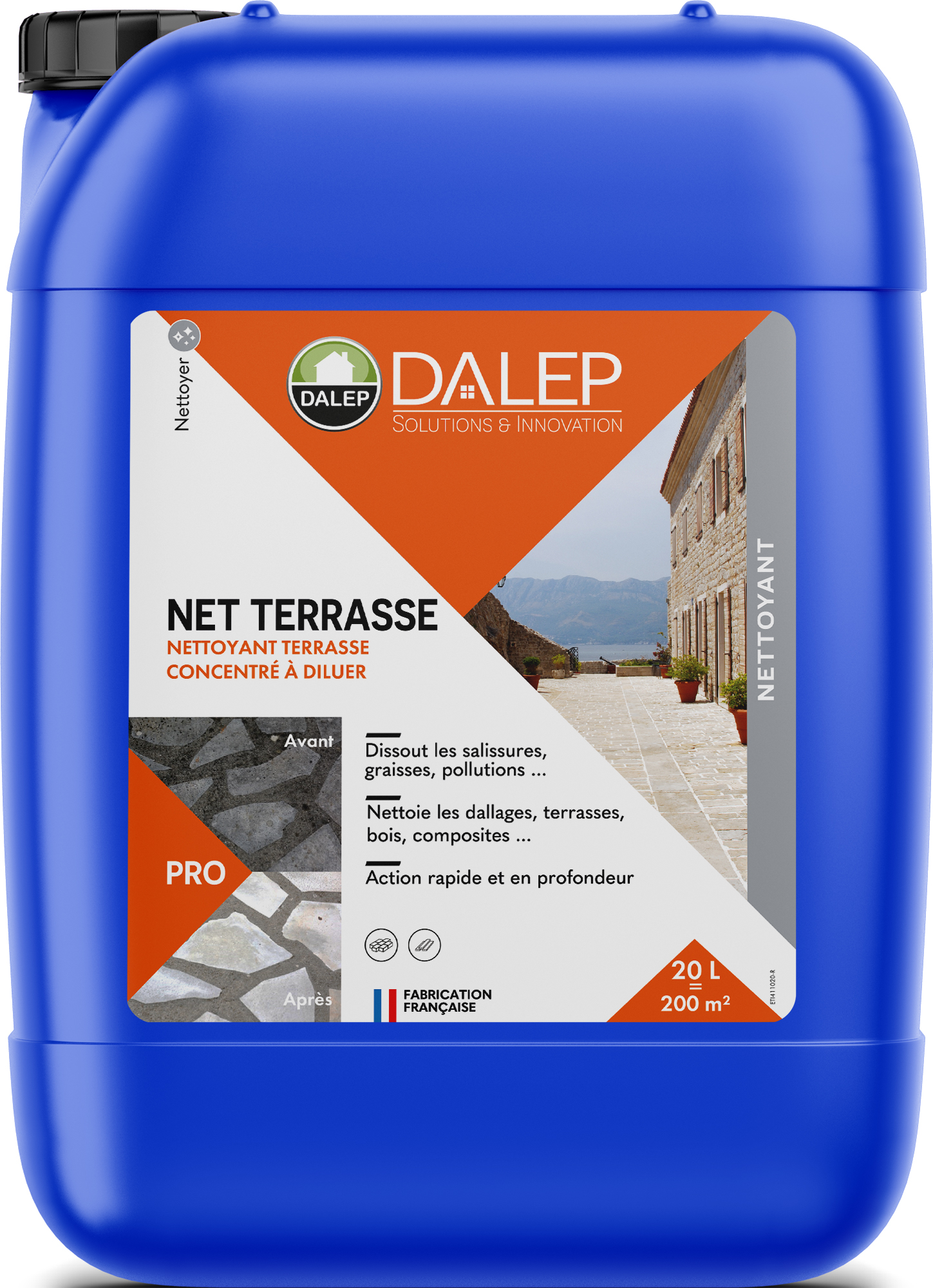 Nettoyant Terrasses Concentré NET TERRASSE - Bidon 20 L DALEP - 1.04.0047.06