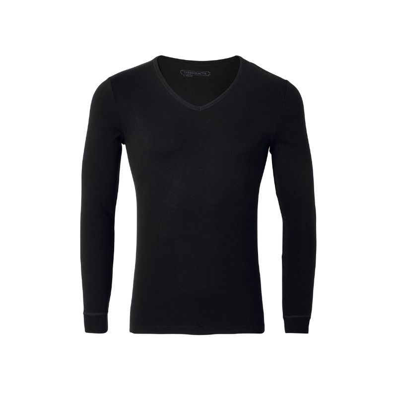 T-SHIRT MANCHES LONGUES NOIR UNI DAMART PRO - 12302