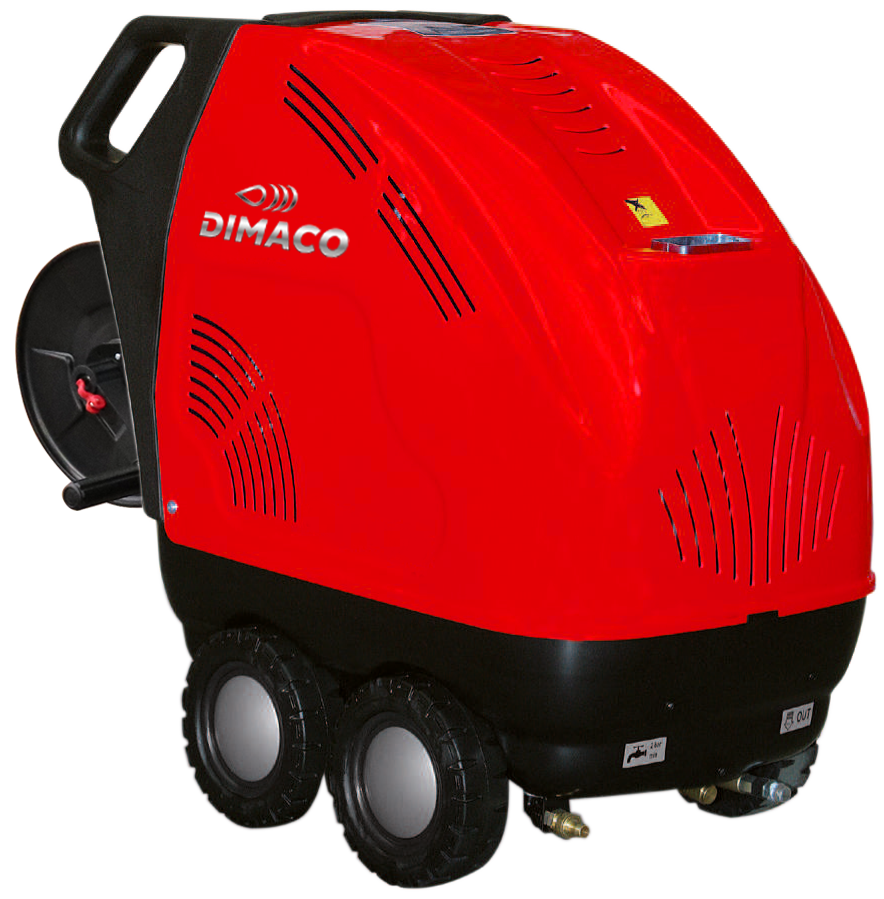 Nettoyeur HP électrique eau chaude 1560 l/h 150 b 10 CV avec Enrouleur - DIMACO - DIMACTION26150HWE