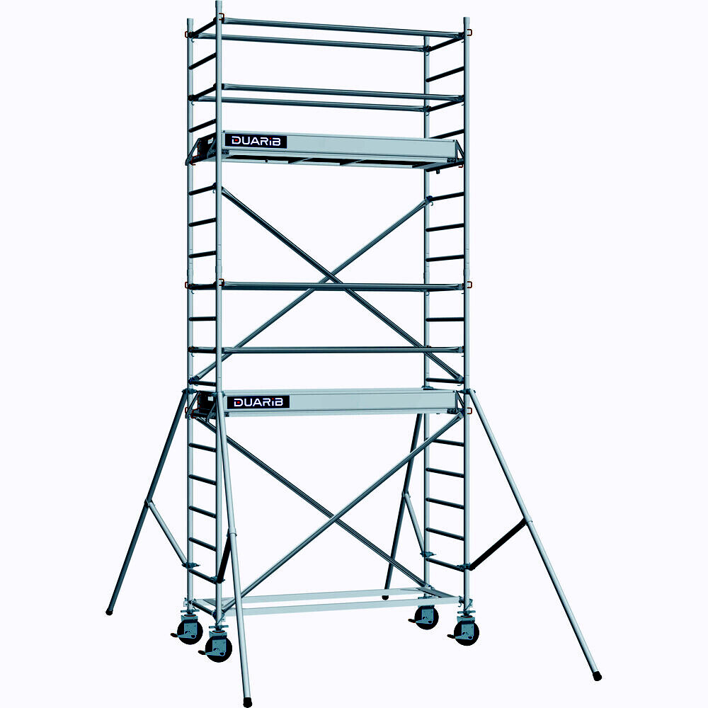 Echafaudage roulant aluminium DUARIB DOCKER2 85 largeur 205 hauteur travail 6m90 lisses/sous lisses - 7120050