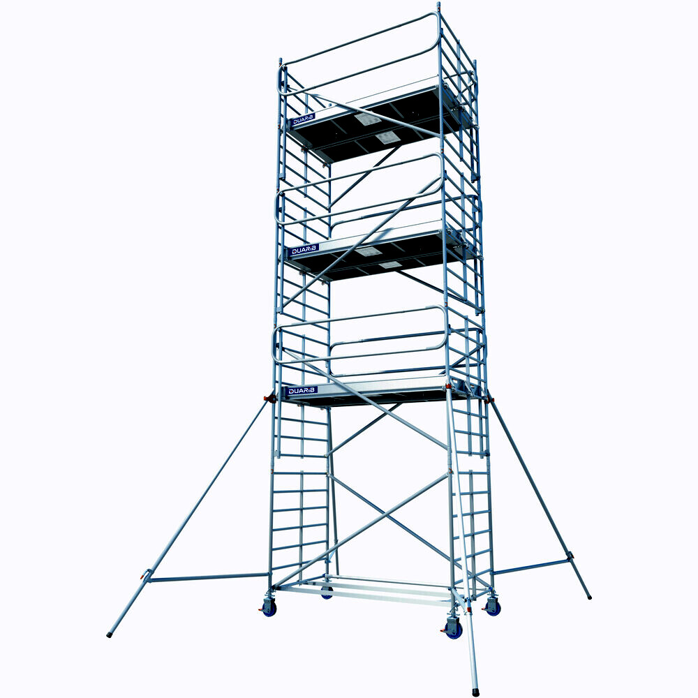 Echafaudage roulant aluminium DUARIB Docker2 150 254 hauteur travail 9,90 m lisses/sous lisses - 7225080