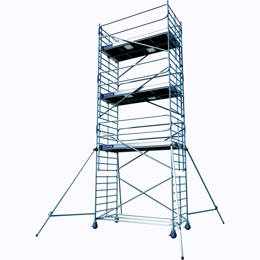 Echafaudage roulant aluminium DUARIB Docker2 150 295 hauteur travail 9,90 m garde corps monobloc EXMDS- 7230082