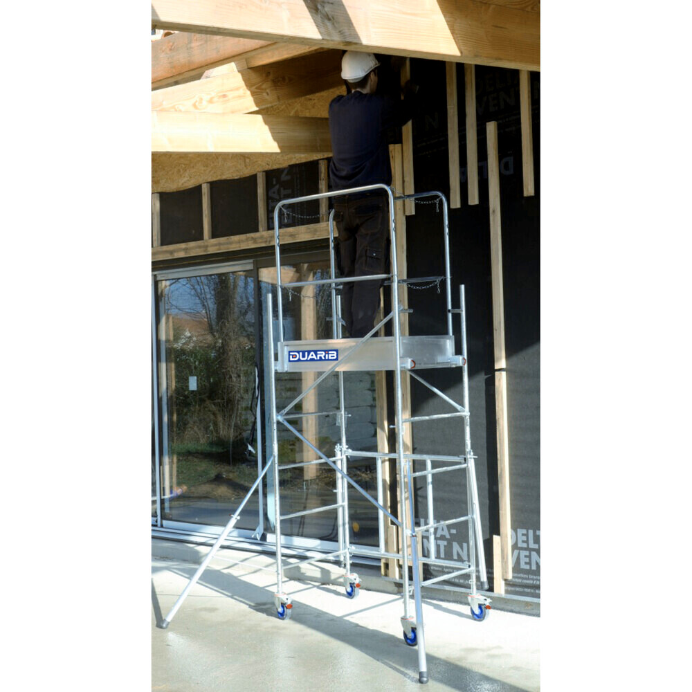 Echafaudage roulant acier Rolly Mini DUARIB hauteur travail 3.80m - 8010021
