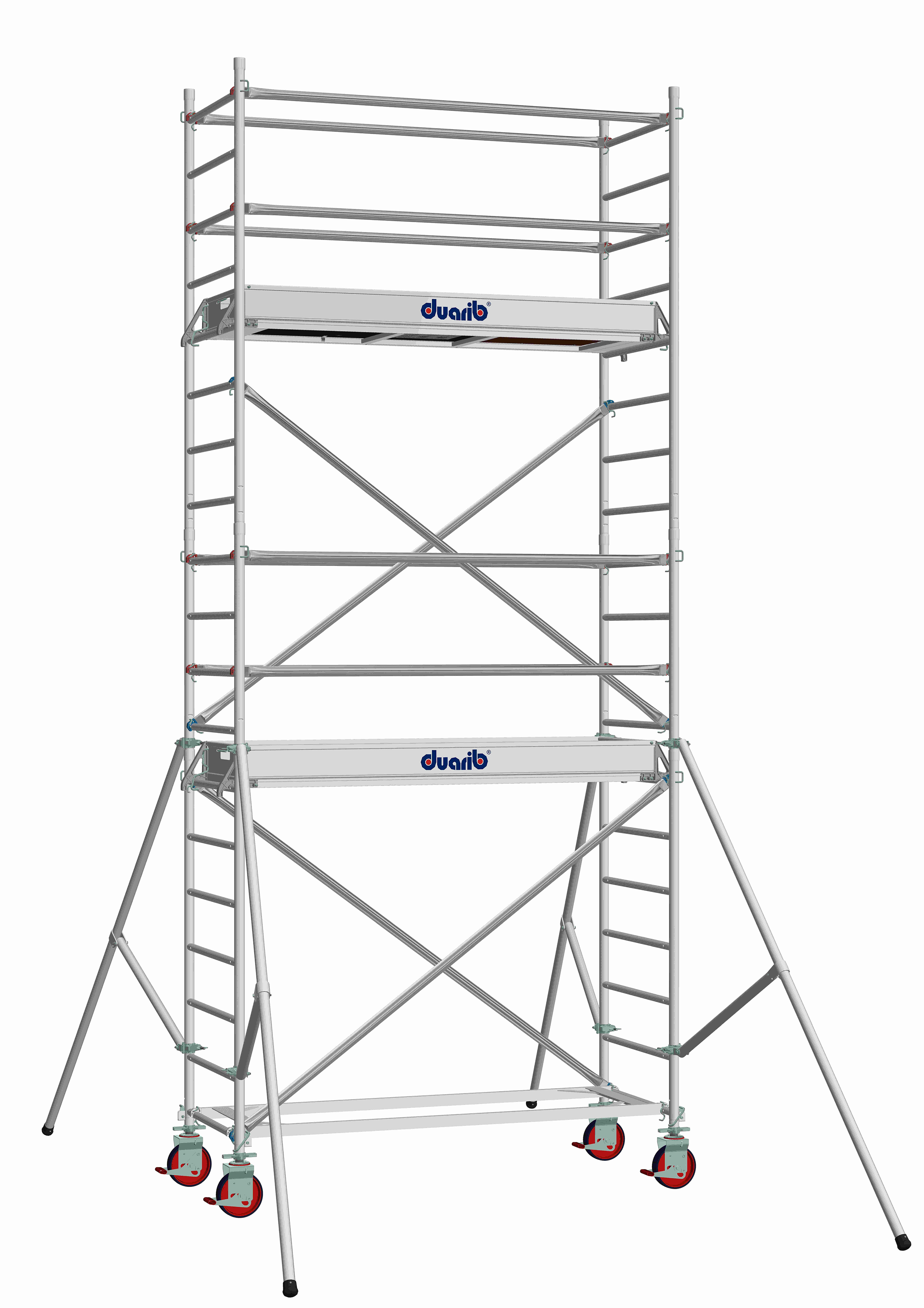 Echafaudage roulant aluminium DUARIB DOCKER2 85 largeur 205 hauteur travail 10m90 lisses/sous lisses - 7120090