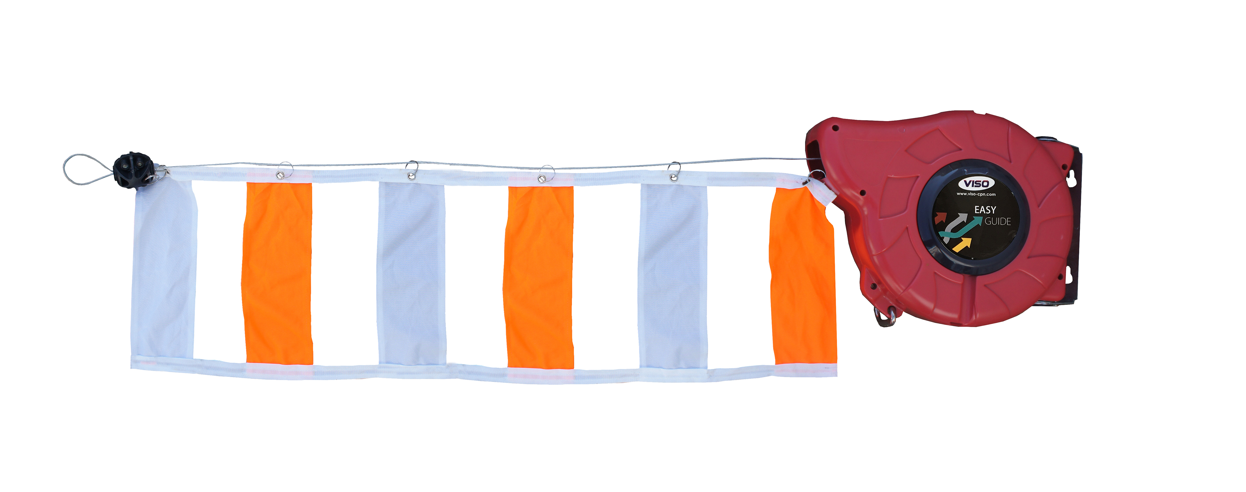 Enrouleur avec bandeau de signalisation maxi 15m rouge/blanc VISO - ENR200RB