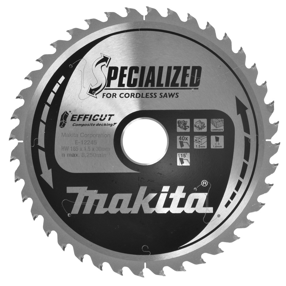 LAME CIRC EFFICUT BOIS COMPOSITE 185x30MM 40D MAKITA - E12245