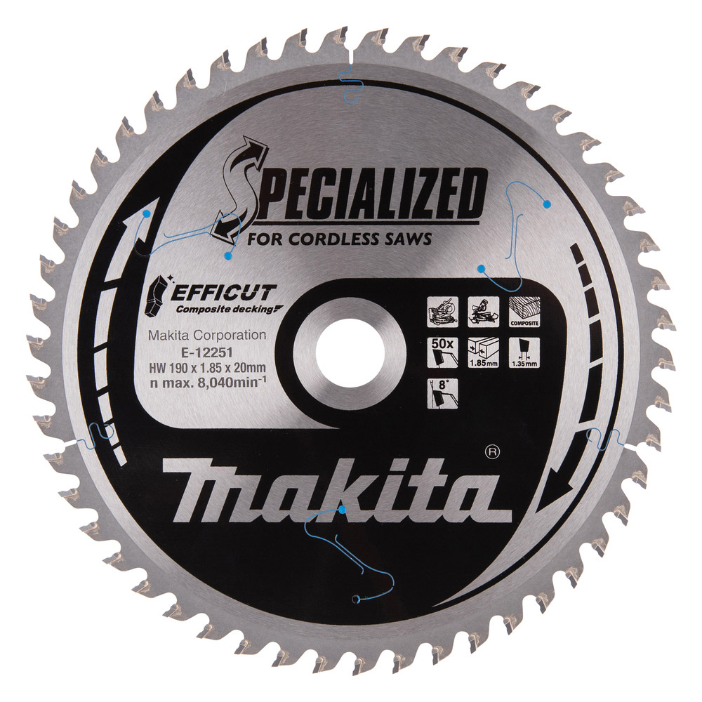 LAME CIRC EFFICUT BOIS COMPOSITE 190x20MM 50D MAKITA - E12251