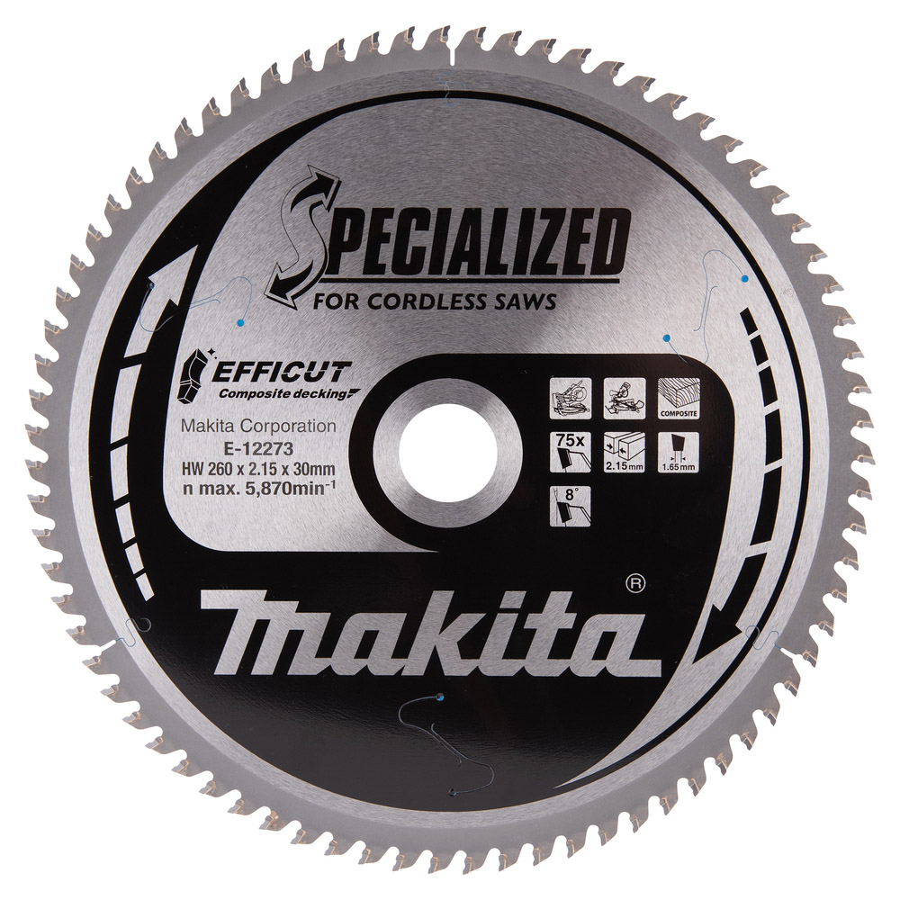 LAME CIRC EFFICUT BOIS COMPOSITE 260x30MM 75D MAKITA - E12273