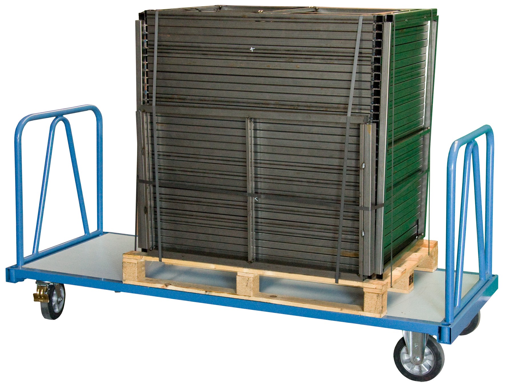 Chariot 1200 kg 2000 x 800 mm 2 dossiers roues rectangle FIMM - 800007199