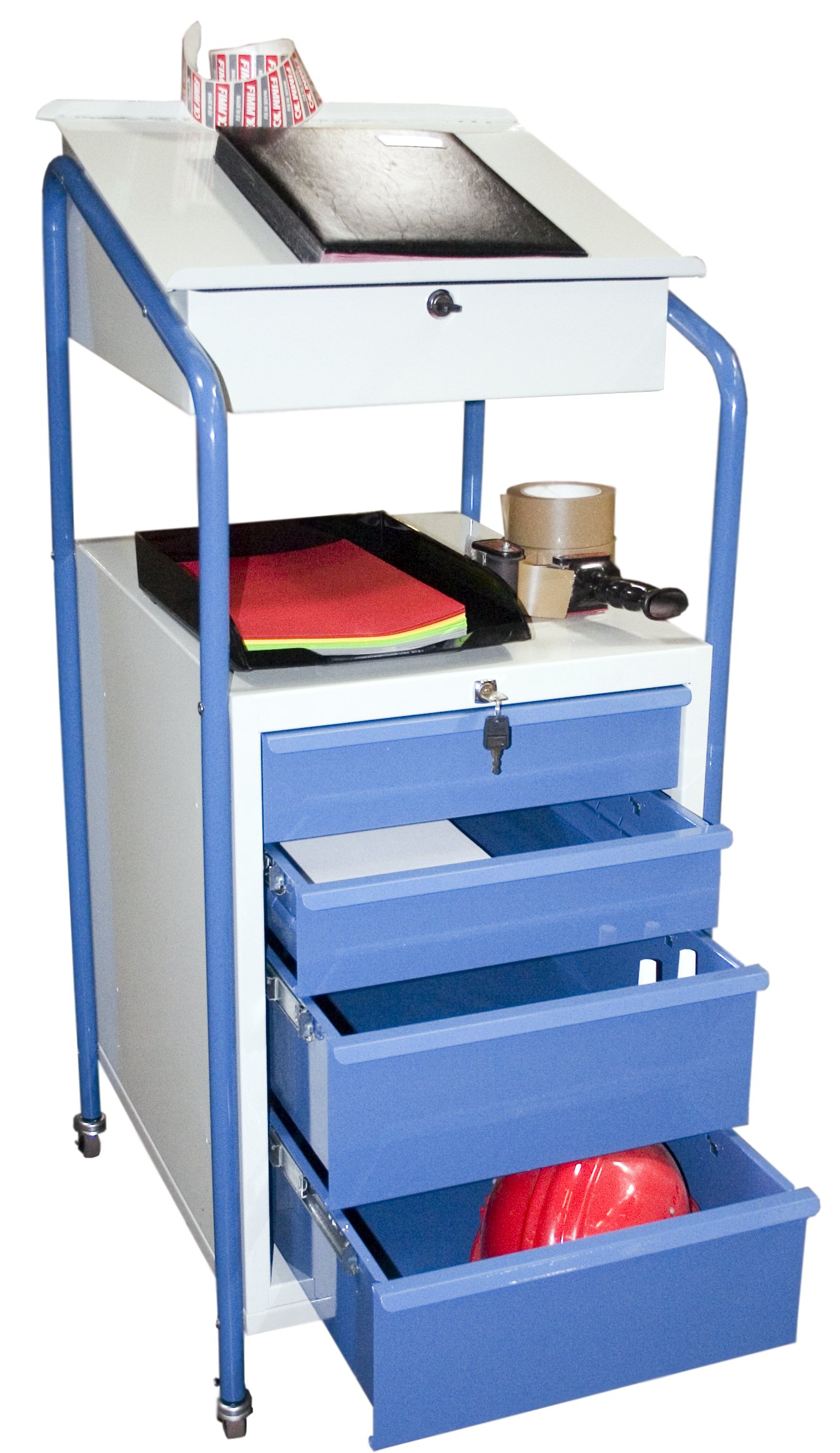 Pupitre atelier bloc 4 tiroirs sur roulettes FIMM - 820005971