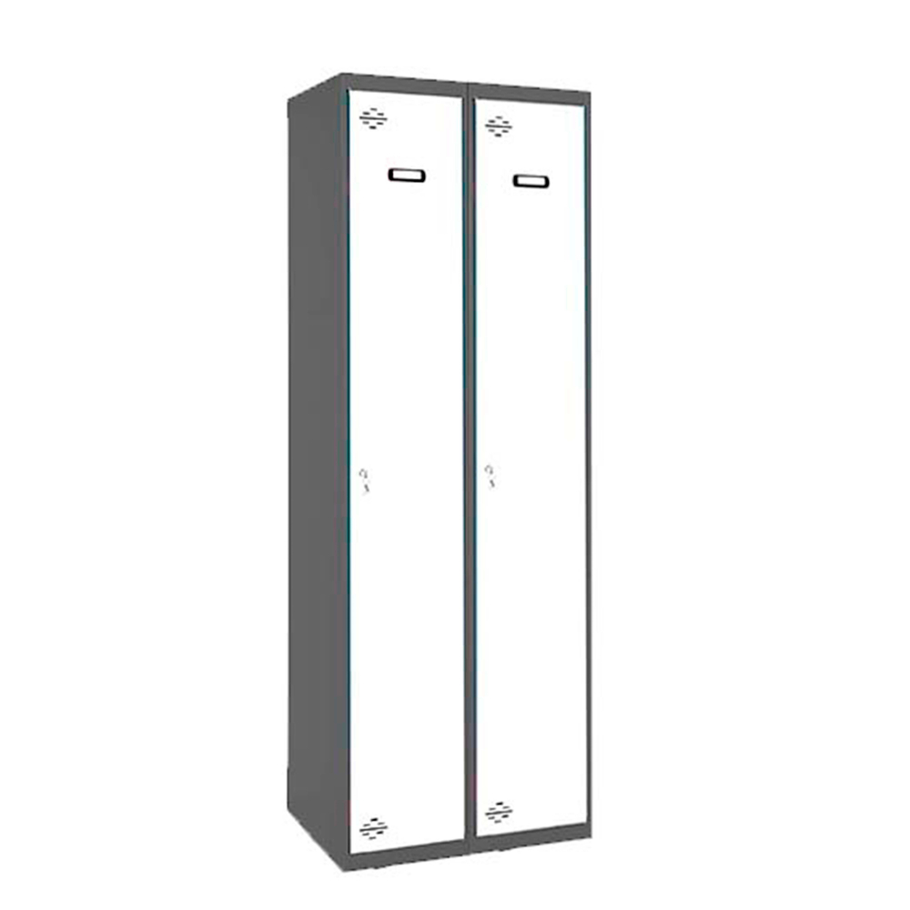 Vestiaire métallique monté 1800x600x500 - 1 niveau Anthracite/Bleu - SIMON RACK - 8425437105333