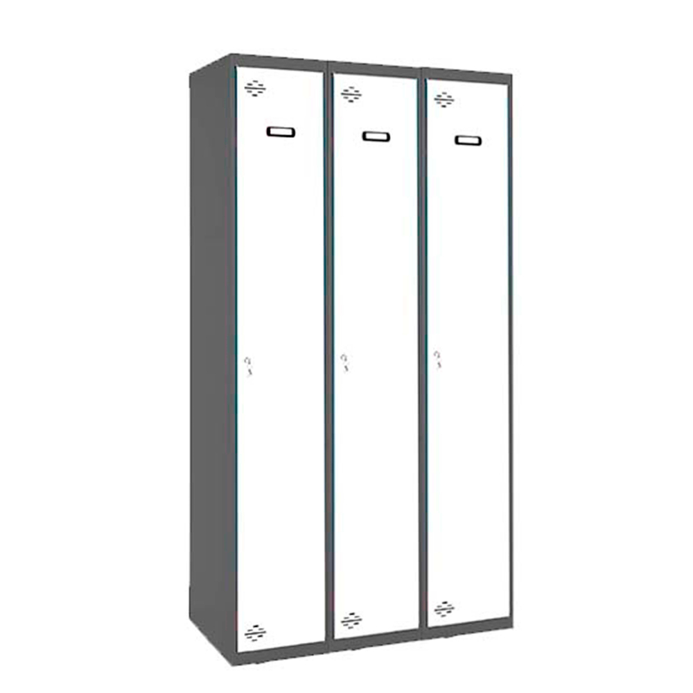 Vestiaire métallique monté 1800x900x500 - 1 niveau Anthracite/Bleu - SIMON RACK - 8425437105340