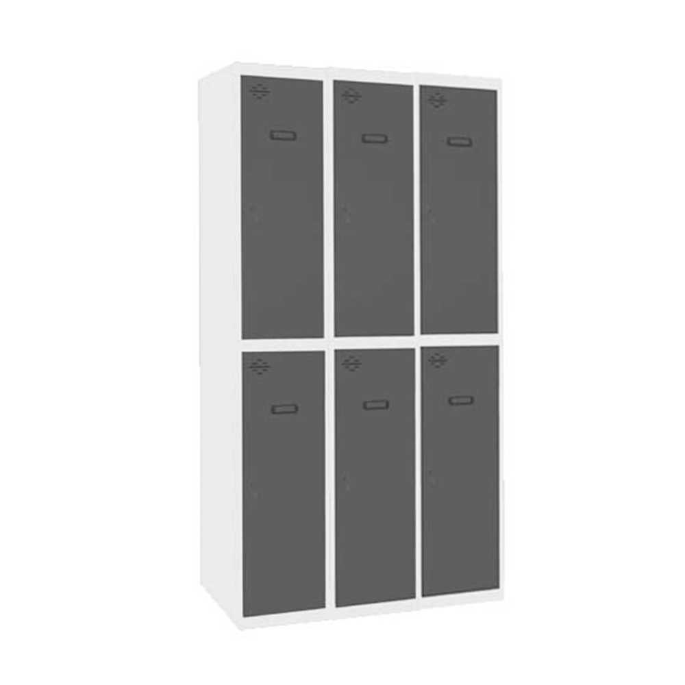 Vestiaire métallique monté 1800x900x500 - Bleu/Anthracite - SIMON RACK - 8425437107726