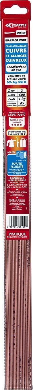 BAGUETTES DE BRASURE POUR CANALISATIONS ET GAZ - EXPRESS - 506100