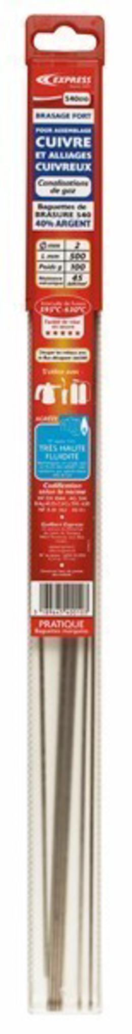 BAGUETTES DE BRASURE CUIVRE PH 40% ARGENT AGRÉE ATG - EXPRESS - 534010