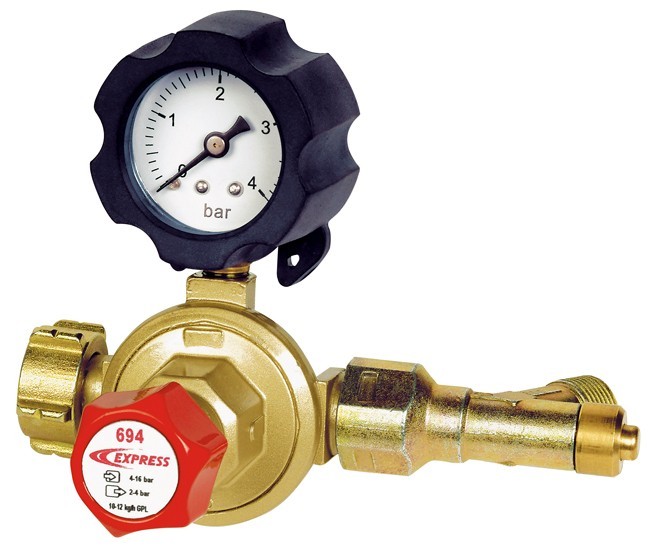 DÉTENDEUR PROPANE VARIABLE DE 2 À 4 BARS AVEC MANOMÉTRE - EXPRESS - 694