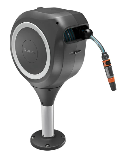 Dévidoir automatique pour terrasse RollUp M tuyau de 20 m blanc - enroulement automatique - GARDENA - 18617-20