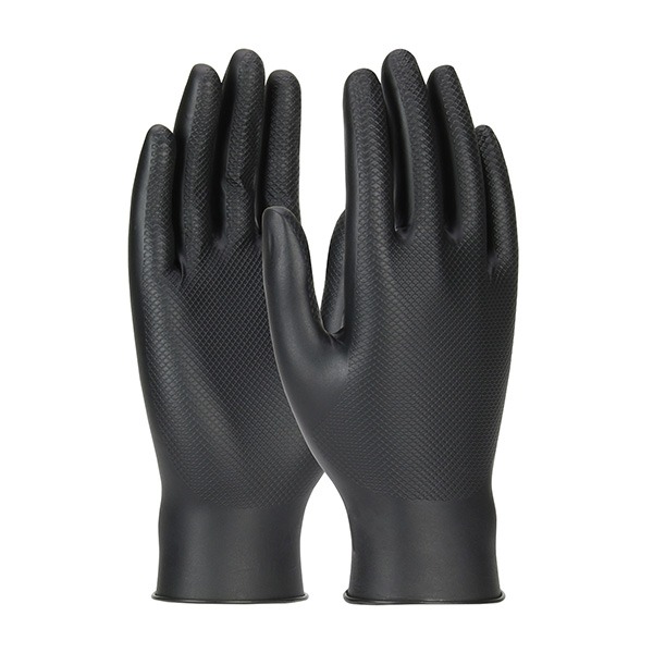 Gant nitrile à usage prolongé finition en écailles Grippaz Skins noir - Lot de 50 - PIP - 246BK