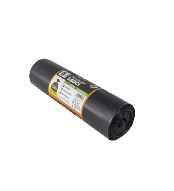LOT DE 6 SACS A DECHETS AVEC CORDON 90x120cm - KAPRIOL - 25786